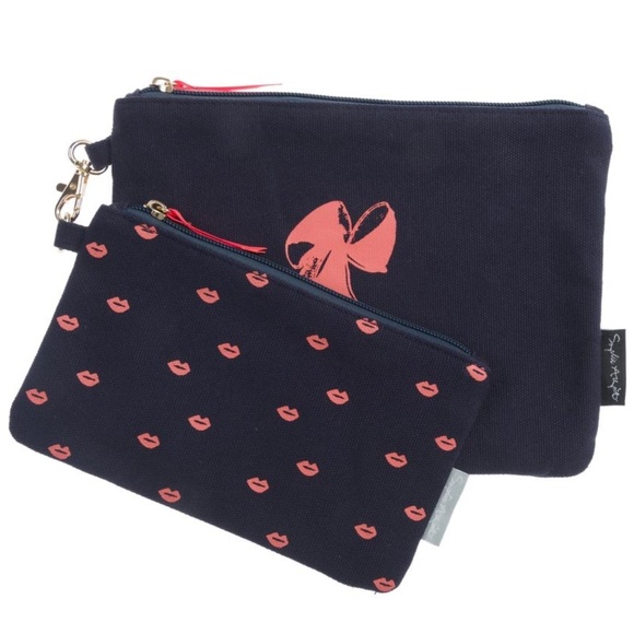 NEW 2pc Lip Stiletto Makeup Bag Set - Picture 1 of 3